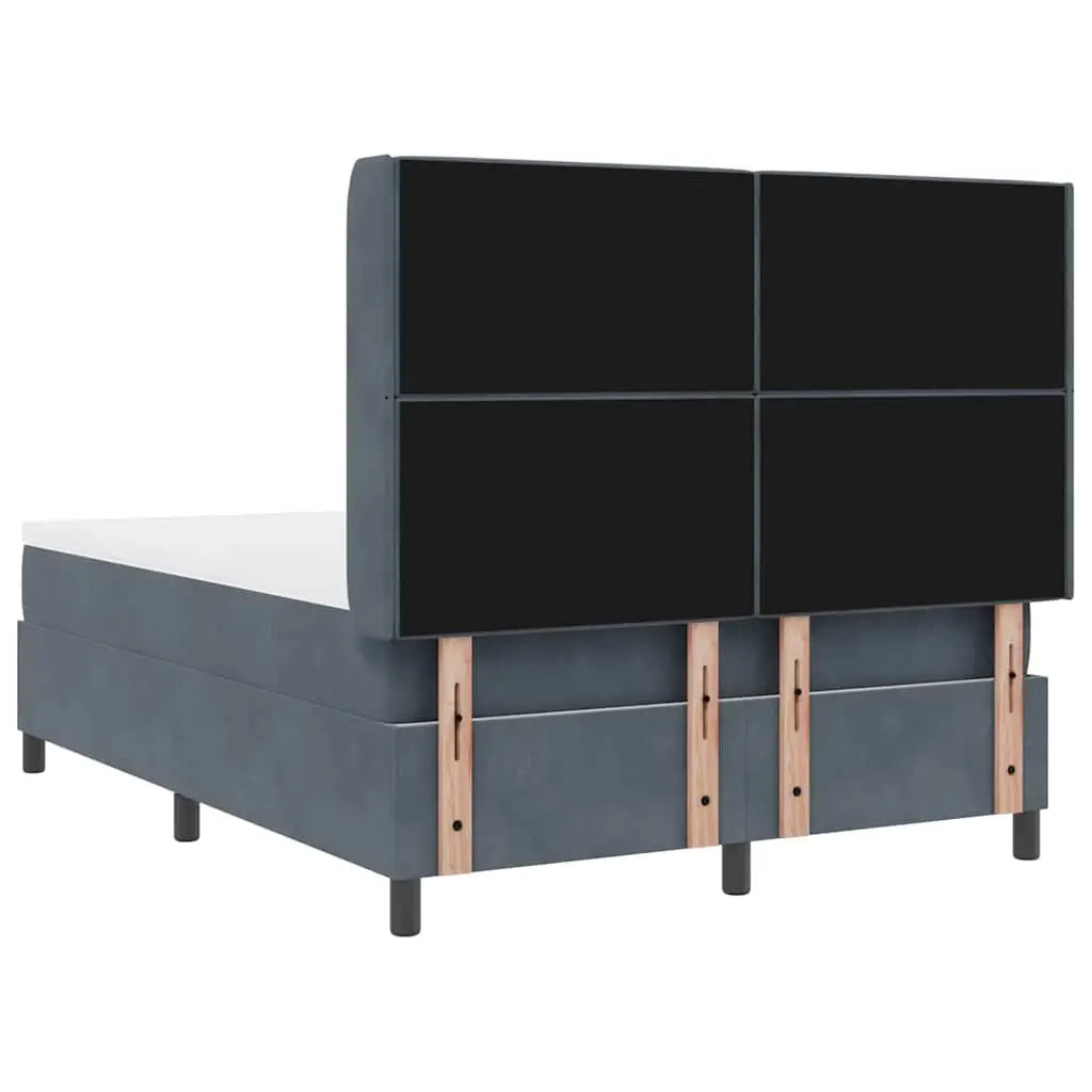 Lit à ressorts avec bandes LED Gris foncé 140 x 190 cm Velours - XIOS