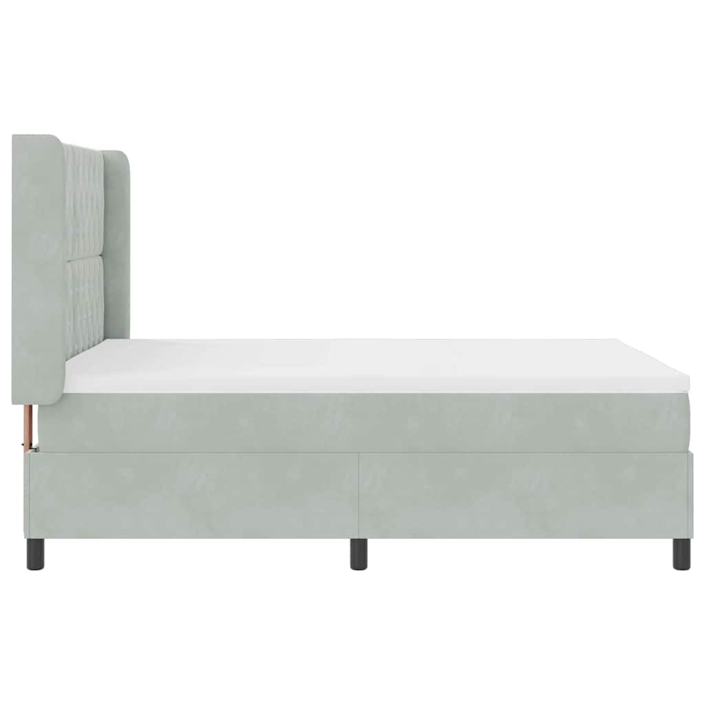 Lit à Ressorts avec Matelas LED Gris clair 140 x 200 cm Velours - XIOS