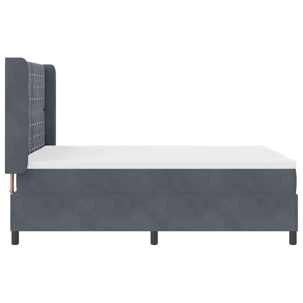 Lit à Ressorts avec Matelas LED Gris foncé 160 x 200 cm Velours - XIOS
