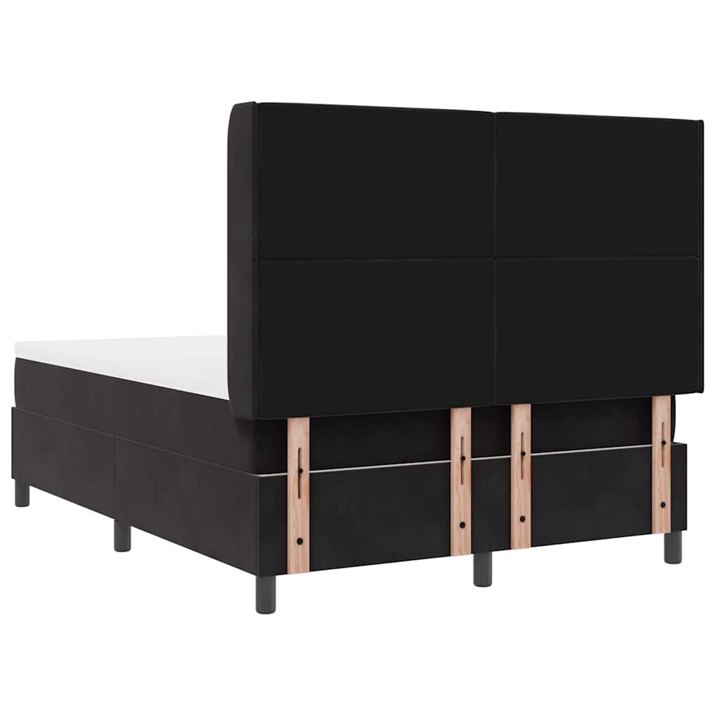 Lit à Ressorts avec Matelas LED Noir 160 x 200 cm Velours - XIOS