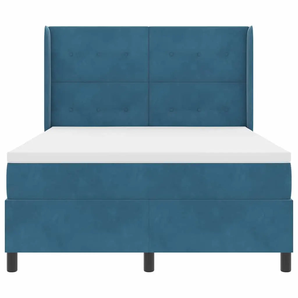 Lit à ressorts avec bandes LED Bleu 140 x 190 cm Velours - XIOS