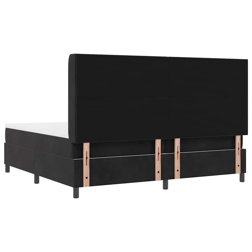 Lit à Ressorts avec Matelas LED Noir 200 x 200 cm Velours - XIOS