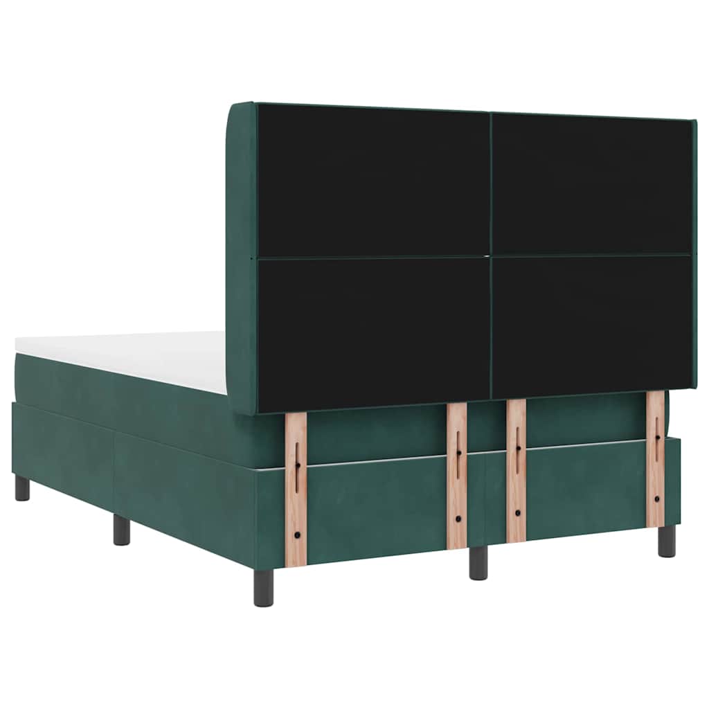 Lit à ressorts avec bandes LED Vert 140 x 190 cm Velours - XIOS