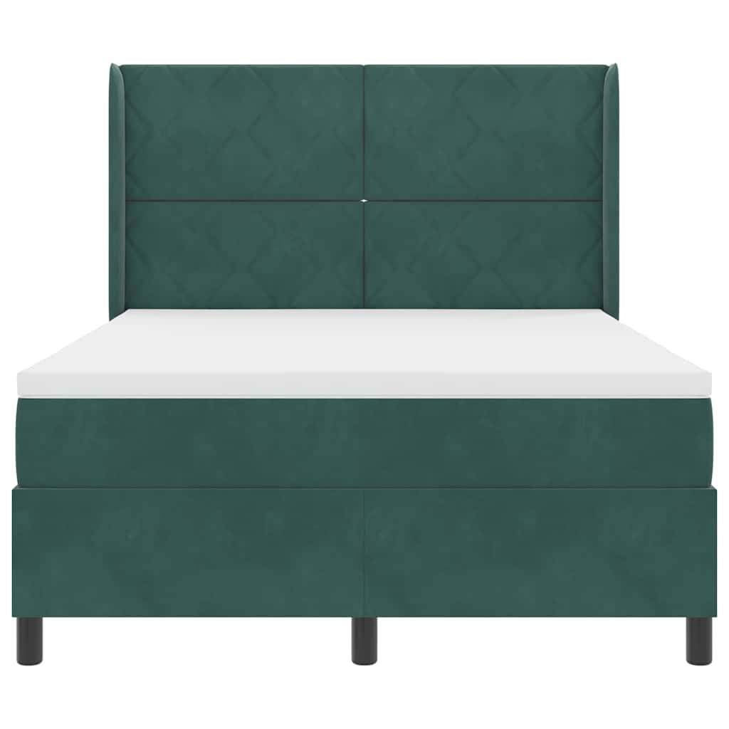 Lit à ressorts avec bandes LED Vert 140 x 190 cm Velours - XIOS