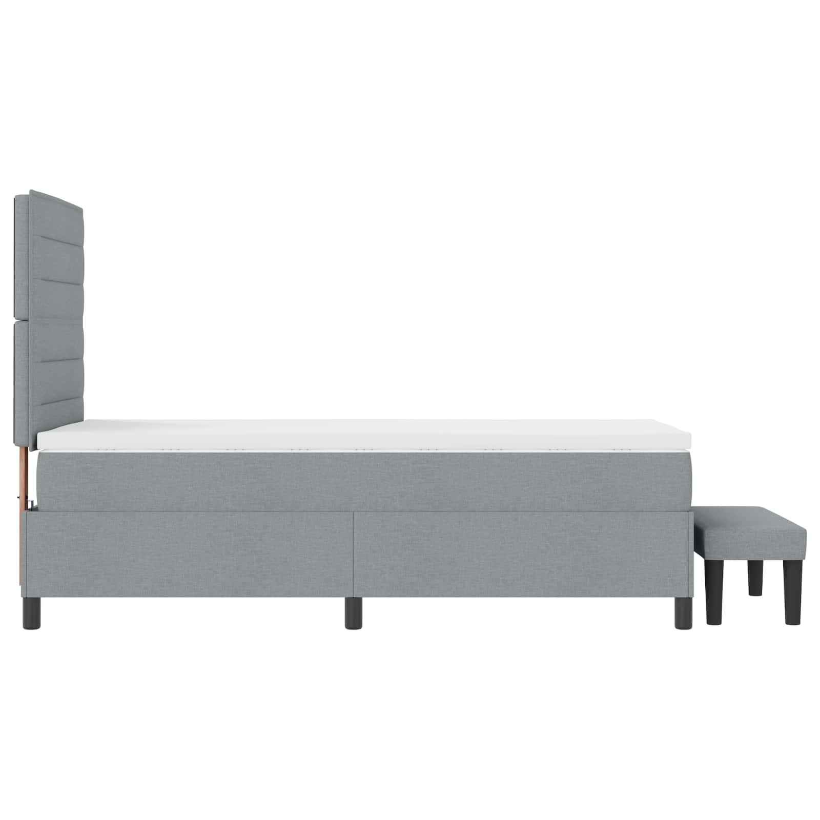 Lit à ressorts avec tête de lit Gris clair 80 x 200 cm tissu