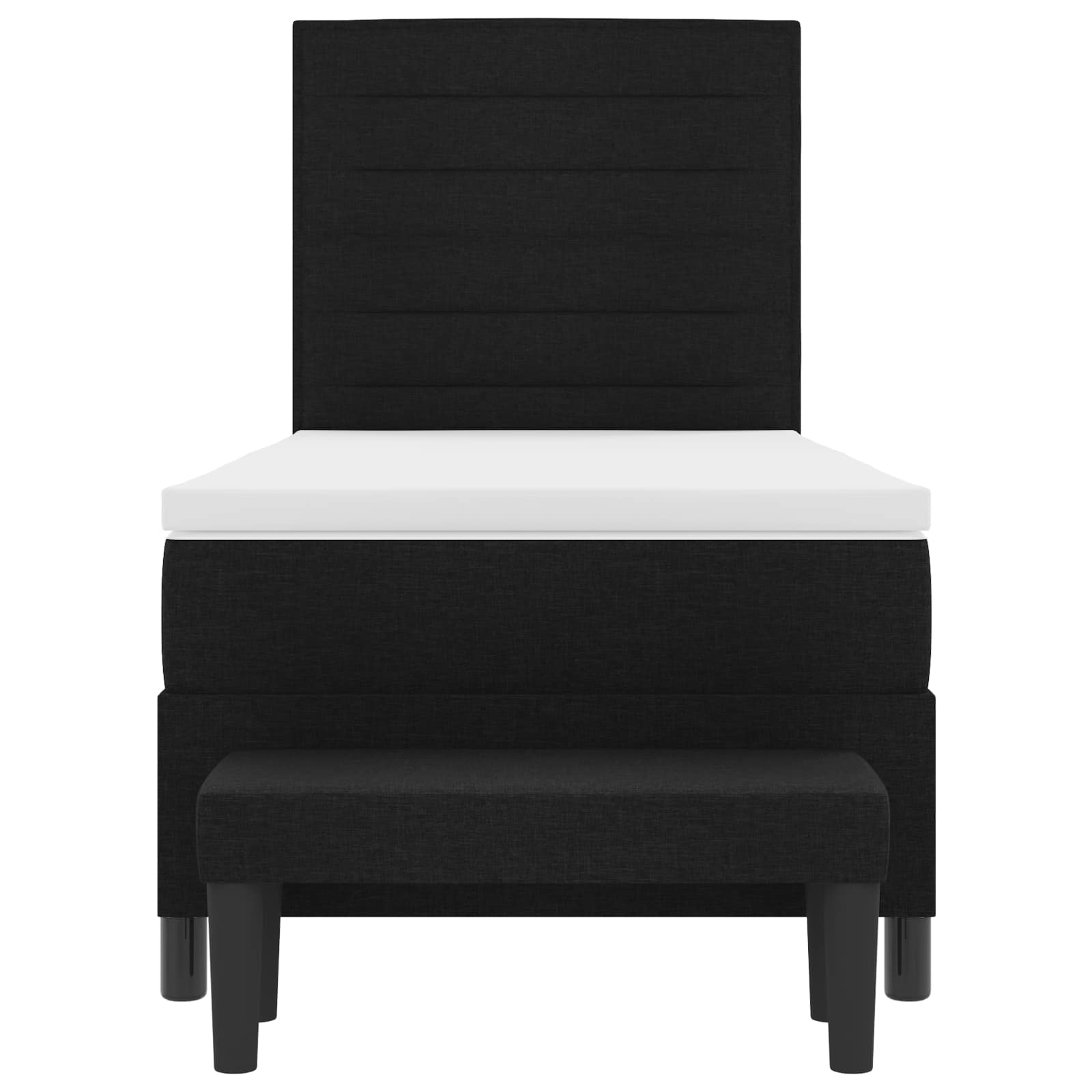 Lit à ressorts avec coussin Noir 80 x 200 cm tissu - XIOS