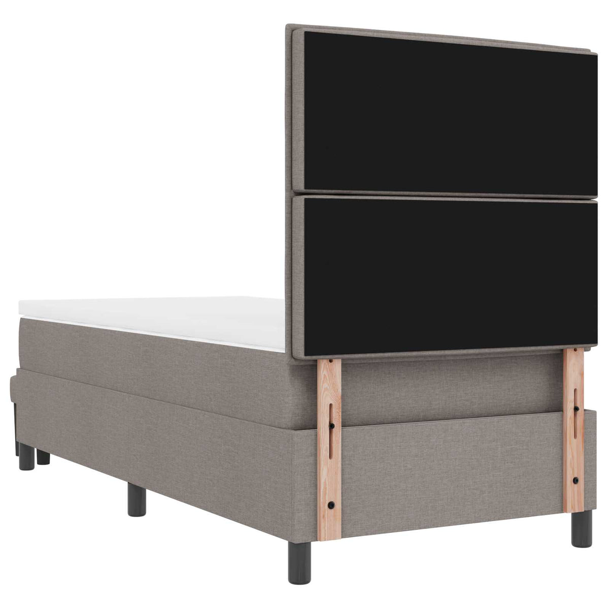 Lit à ressorts avec tête de lit Taupe 90 x 190 cm tissu