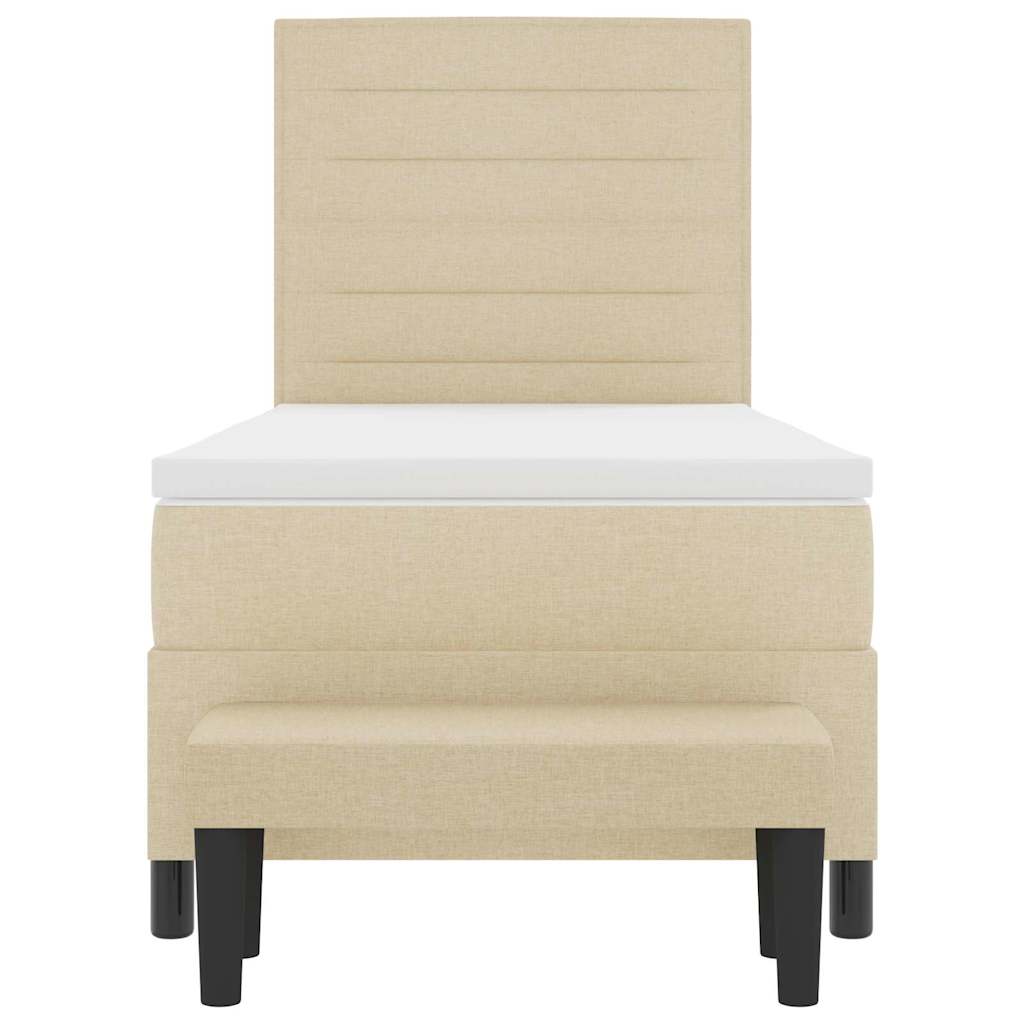 Lit à ressorts avec coussin Crème 100 x 200 cm tissu - XIOS