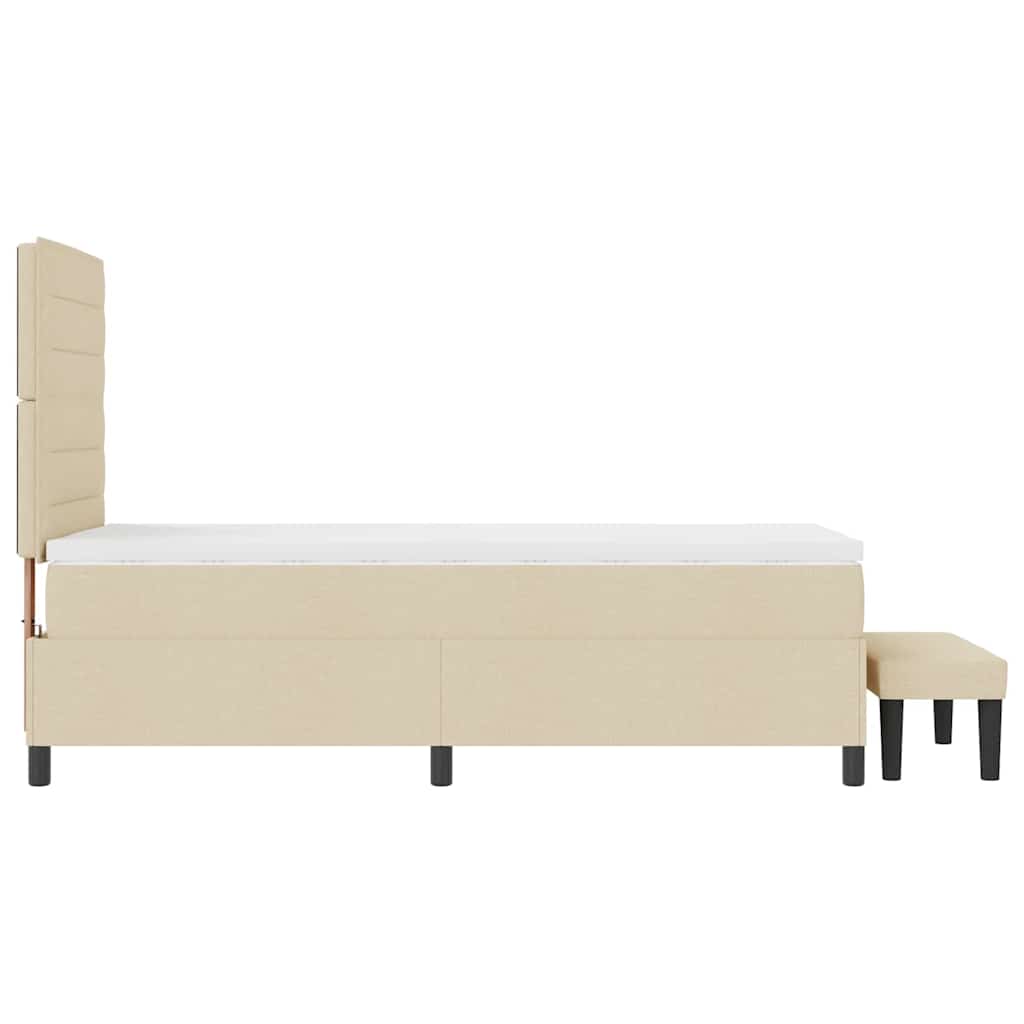 Lit à ressorts avec coussin Crème 100 x 200 cm tissu - XIOS