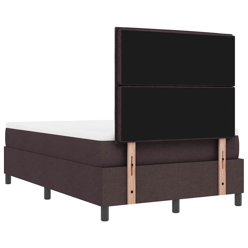 Lit à ressorts avec matelas Marron foncé 120 x 190 cm tissu - XIOS