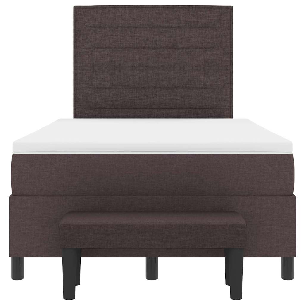 Lit à ressorts avec matelas Marron foncé 120 x 190 cm tissu - XIOS