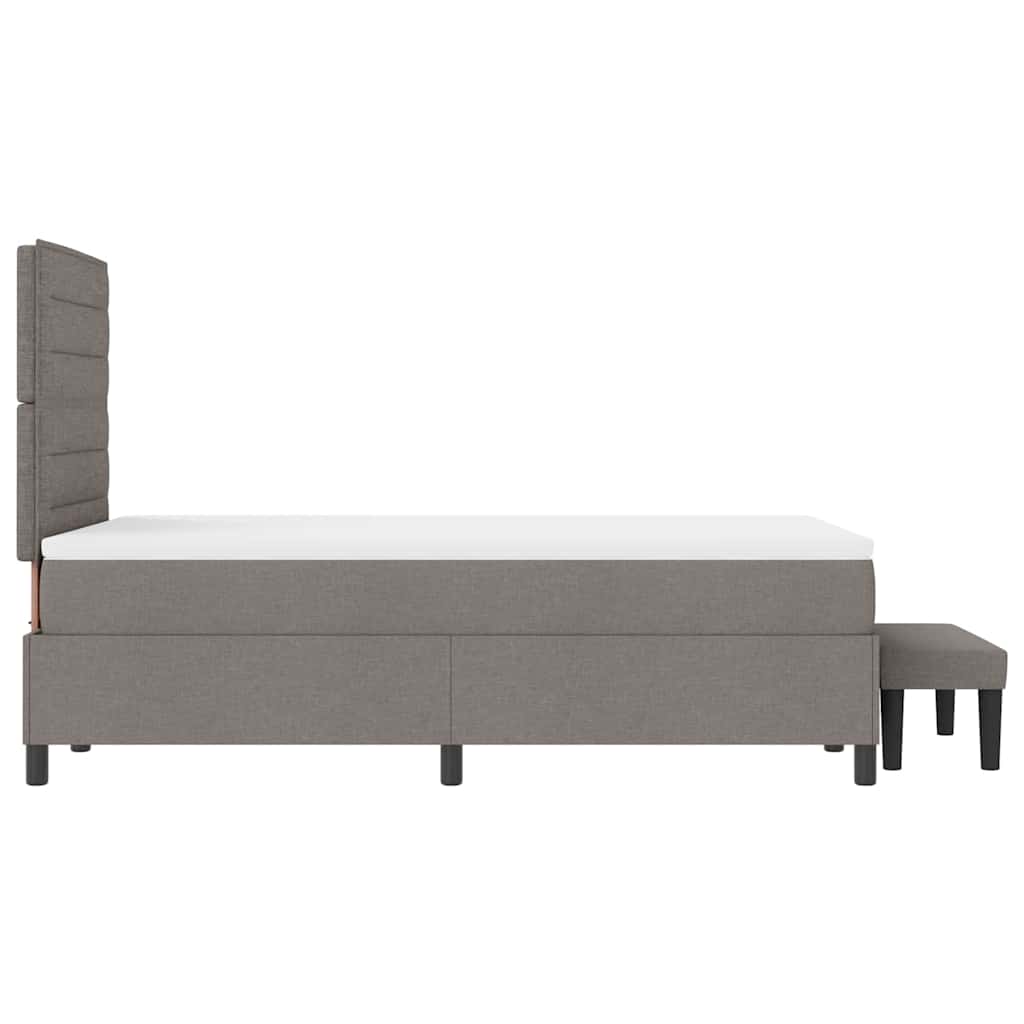 Lit à ressorts avec tête de lit Taupe 120 x 200 cm tissu