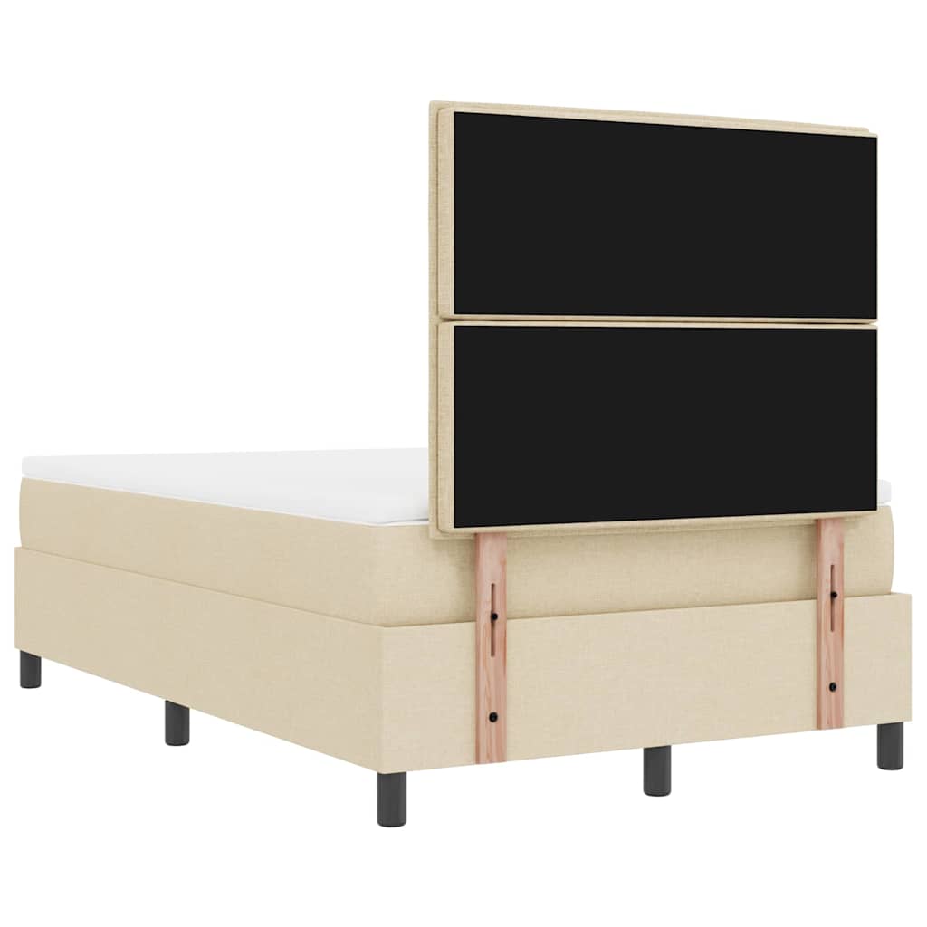 Lit à ressorts avec tête de lit Crème 120 x 200 cm tissu - XIOS