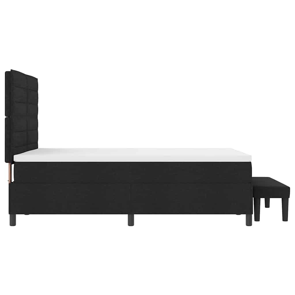 Lit à ressorts avec tête de lit Noir 140 x 190 cm tissu - XIOS