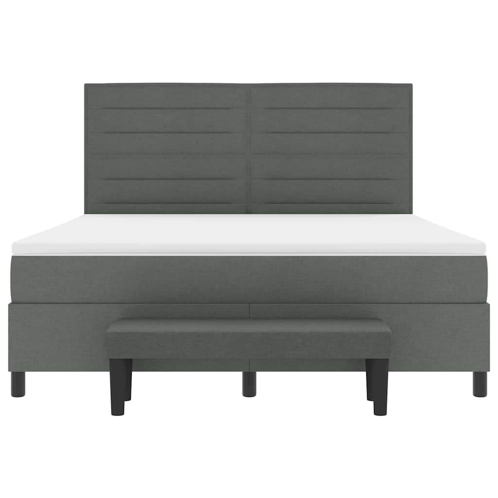 Lit à ressorts avec matelas Gris foncé 180 x 200 cm tissu - XIOS