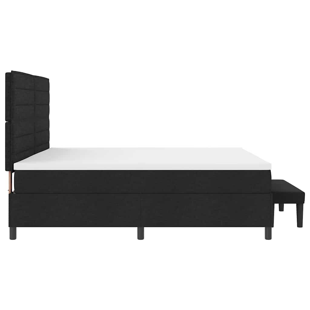 Lit à ressorts avec matelas Noir 200 x 200 cm tissu - XIOS