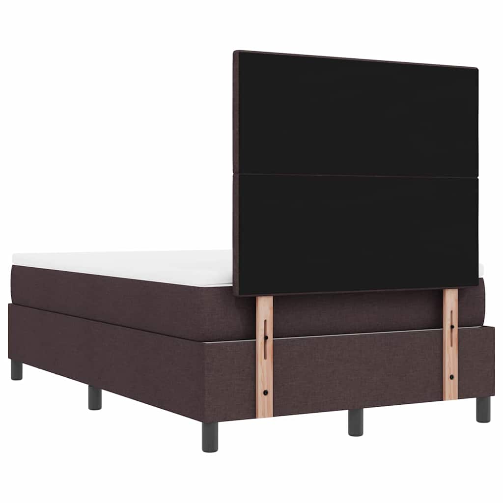 Lit à ressorts avec coussin Marron foncé 120 x 190 cm tissu