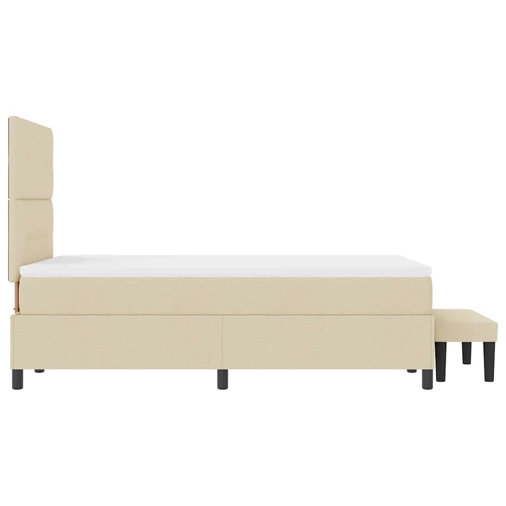 Lit à ressorts avec matelas Crème 120 x 190 cm tissu - XIOS