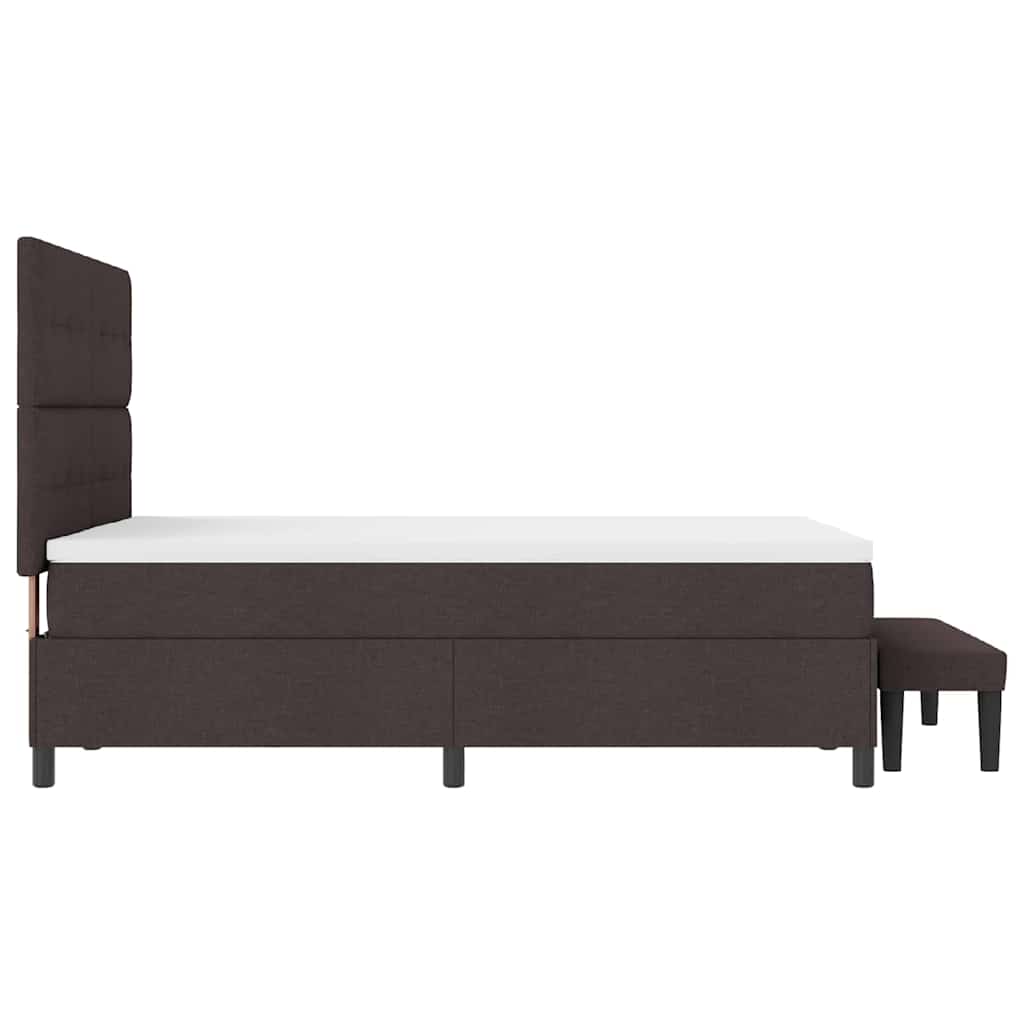 Lit à ressorts avec matelas Marron foncé 140 x 200 cm tissu - XIOS