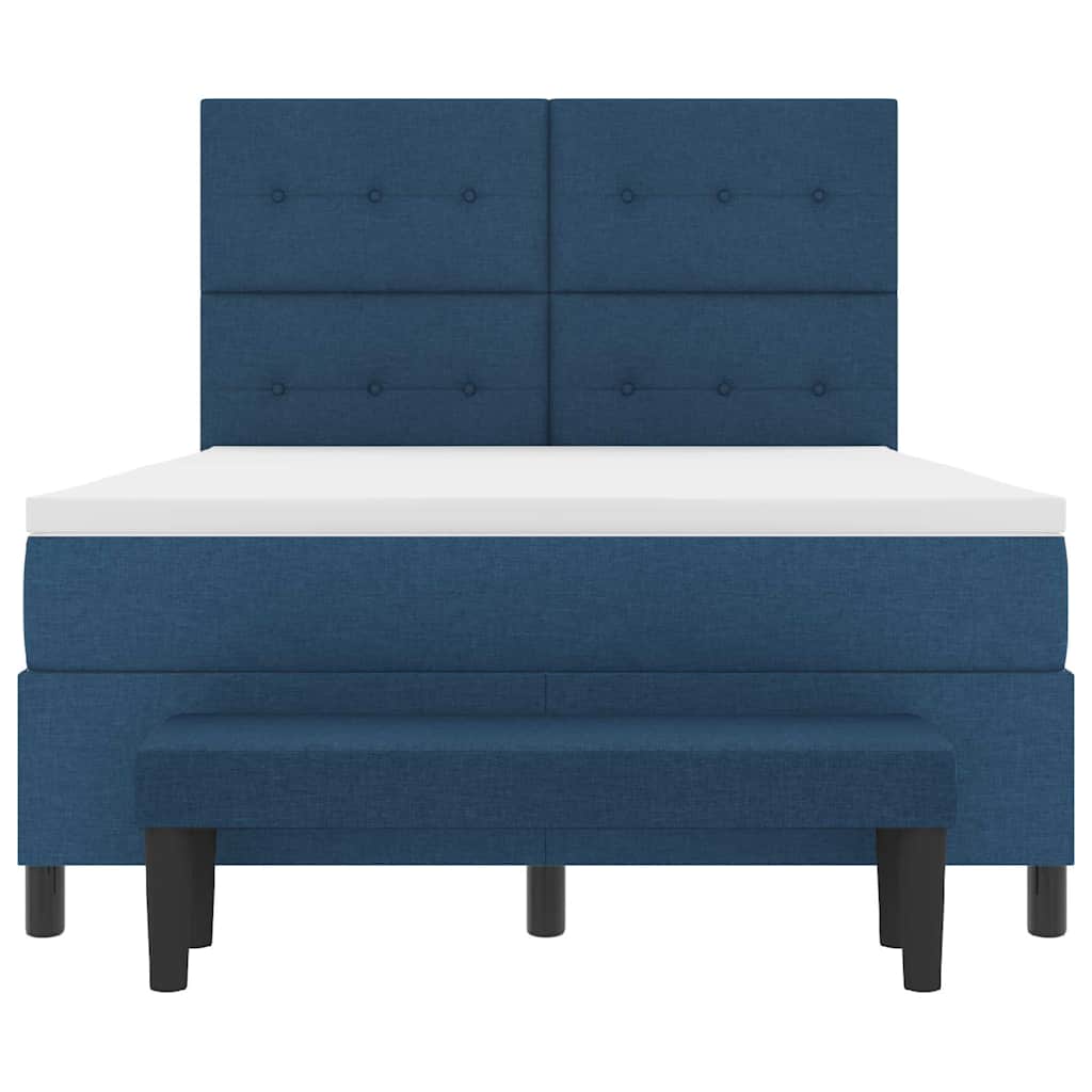Lit à ressorts avec matelas Bleu 160 x 200 cm tissu - XIOS