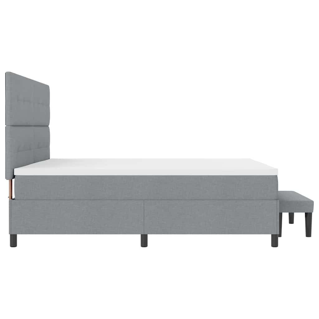 Lit à ressorts avec matelas Gris clair 200 x 200 cm tissu - XIOS