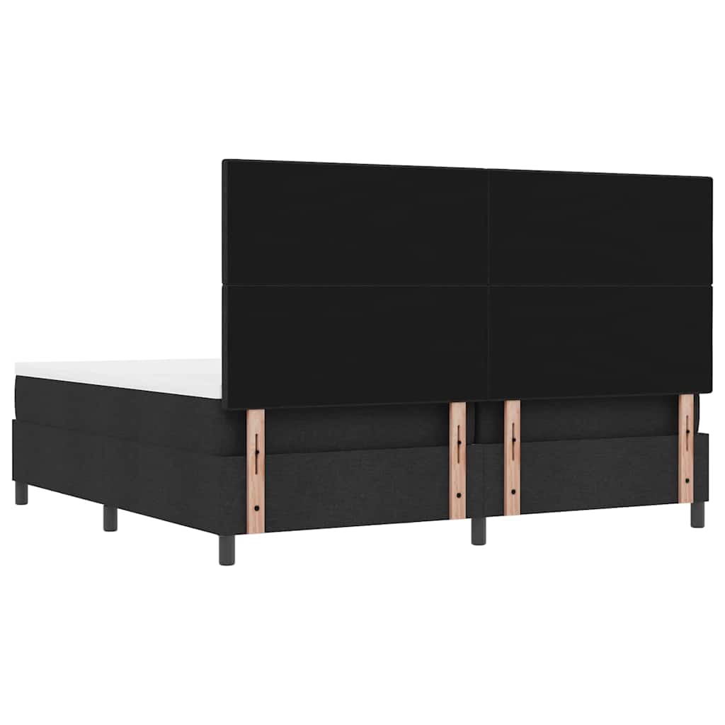 Lit à ressorts avec matelas Noir 200 x 200 cm tissu - XIOS