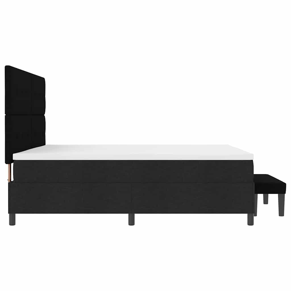 Lit à ressorts avec matelas Noir 200 x 200 cm tissu - XIOS