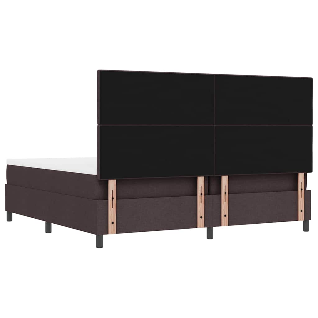 Lit à ressorts avec matelas Marron foncé 200 x 200 cm tissu - XIOS