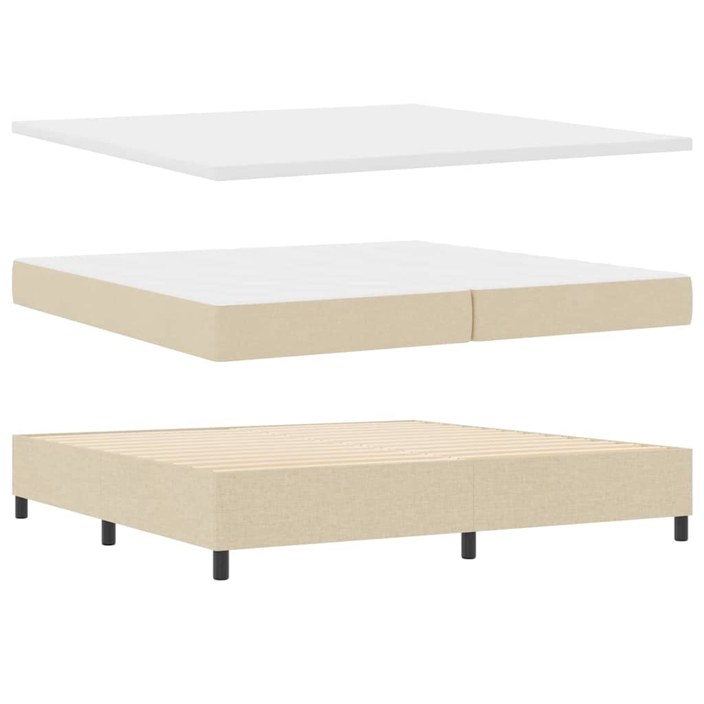 Lit à ressorts avec matelas Crème 200 x 200 cm tissu - XIOS