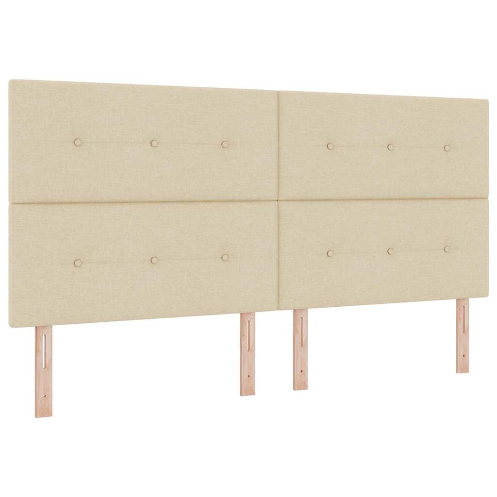 Lit à ressorts avec matelas Crème 200 x 200 cm tissu - XIOS