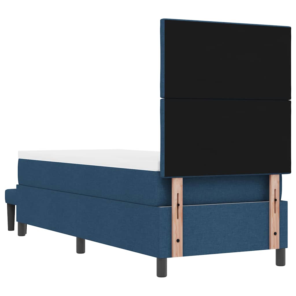 Lit à ressorts avec matelas Bleu 80 x 200 cm tissu - XIOS
