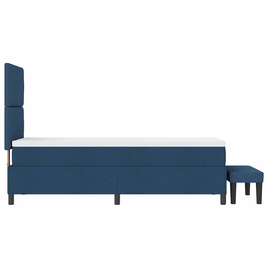 Lit à ressorts avec matelas Bleu 80 x 200 cm tissu - XIOS