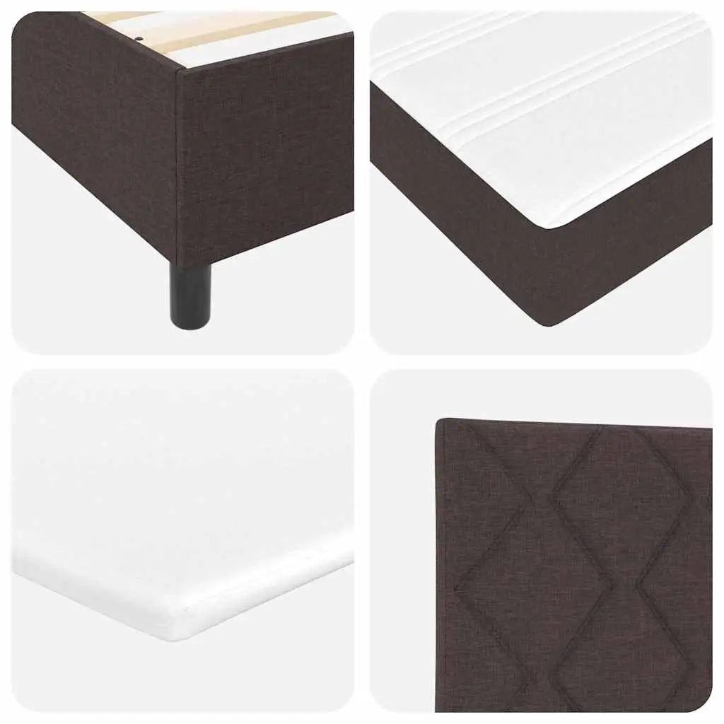 Lit à ressorts avec coussin Marron foncé 90 x 190 cm tissu - XIOS