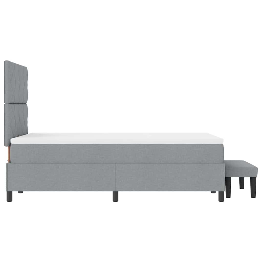 Lit à ressorts avec tête de lit Gris clair 120 x 190 cm tissu - XIOS