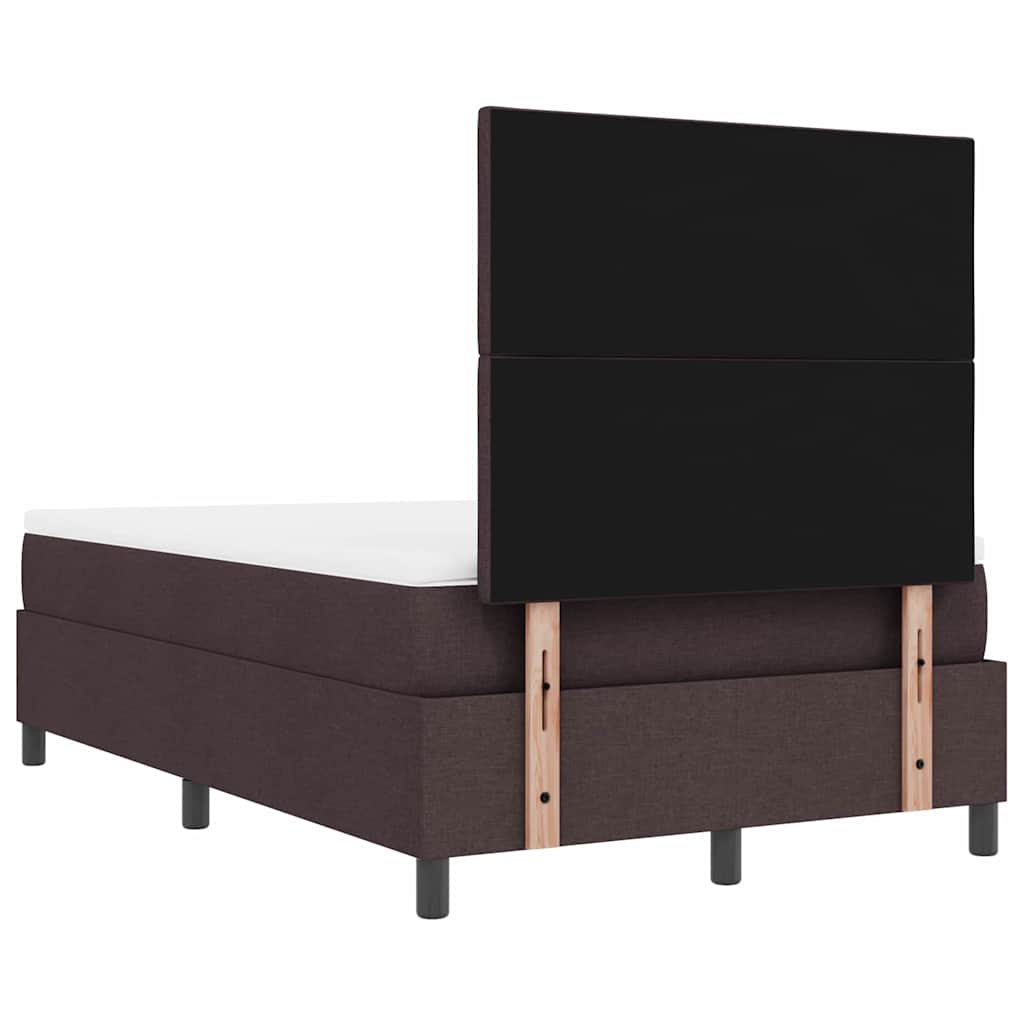 Lit à ressorts avec tête de lit Marron foncé 120 x 190 cm tissu - XIOS