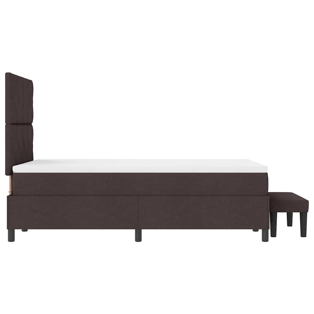 Lit à ressorts avec tête de lit Marron foncé 120 x 190 cm tissu - XIOS