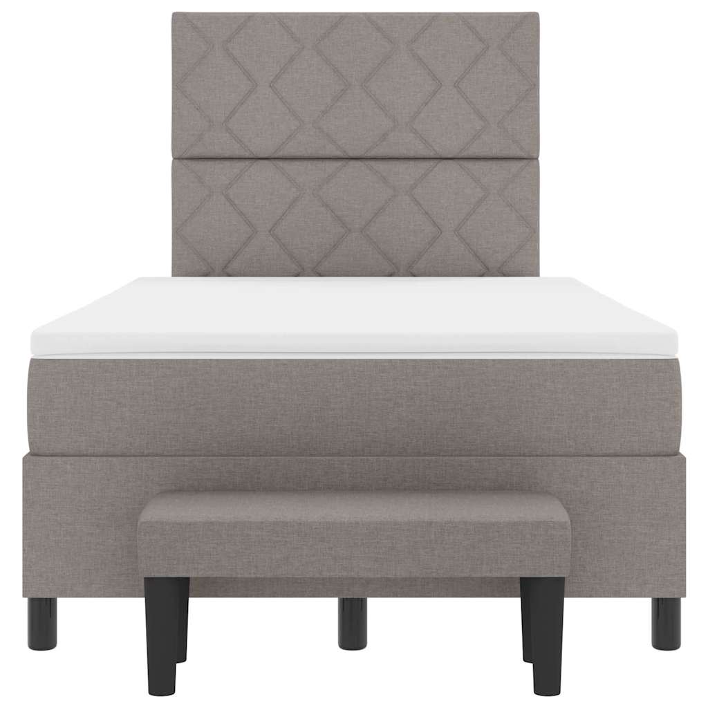 Lit à ressorts avec matelas Taupe 120 x 190 cm tissu - XIOS