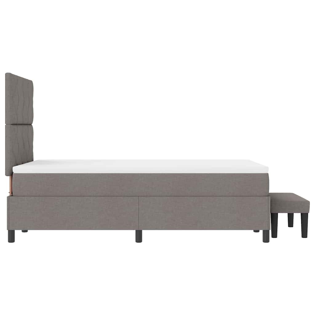 Lit à ressorts avec matelas Taupe 120 x 190 cm tissu - XIOS