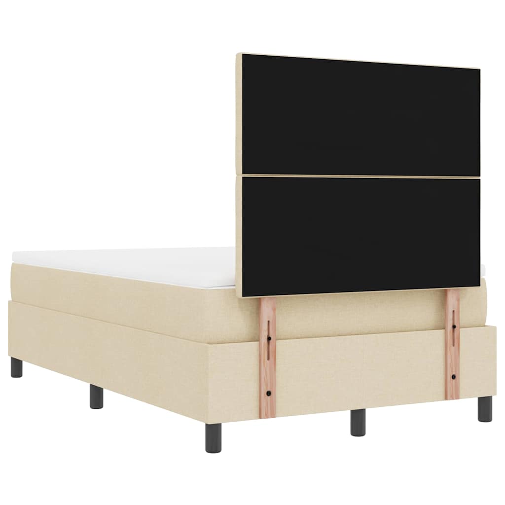 Lit à ressorts avec tête de lit Crème 120 x 190 cm tissu - XIOS