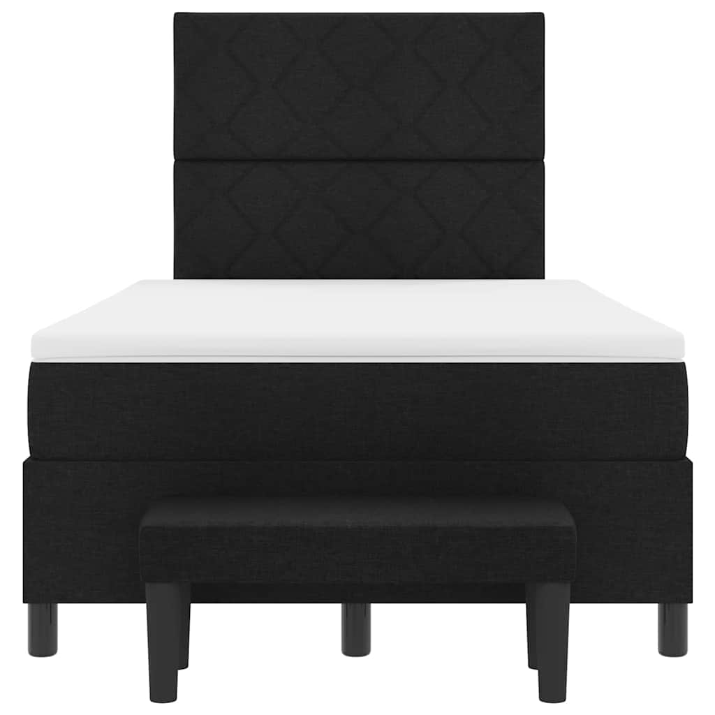 Lit à ressorts avec tête de lit Noir 120 x 200 cm tissu - XIOS