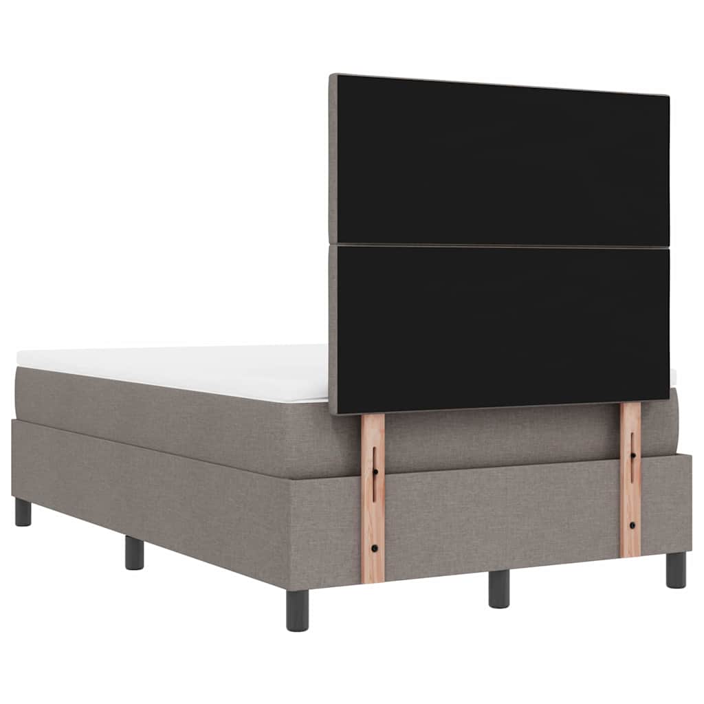 Lit à ressorts avec tête de lit Taupe 120 x 200 cm tissu