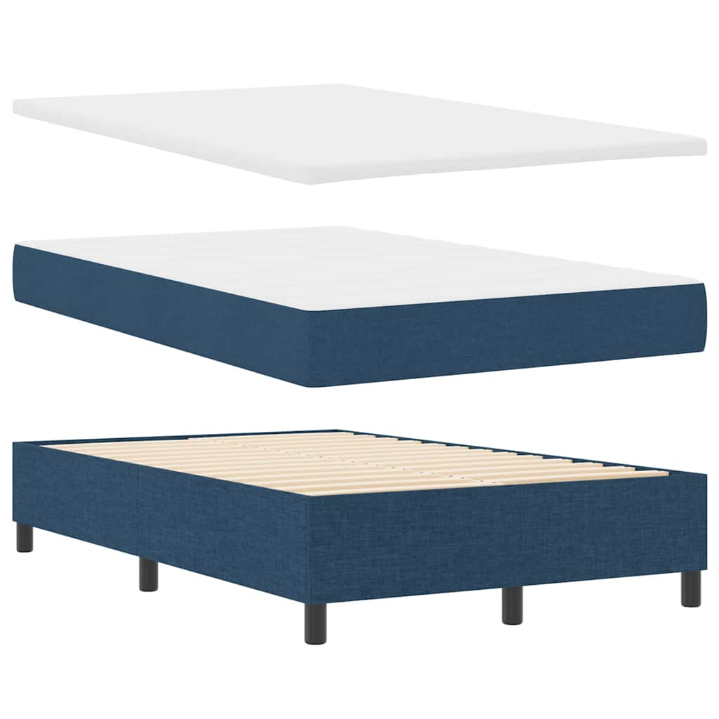 Lit à ressorts avec matelas Bleu 120 x 200 cm tissu - XIOS