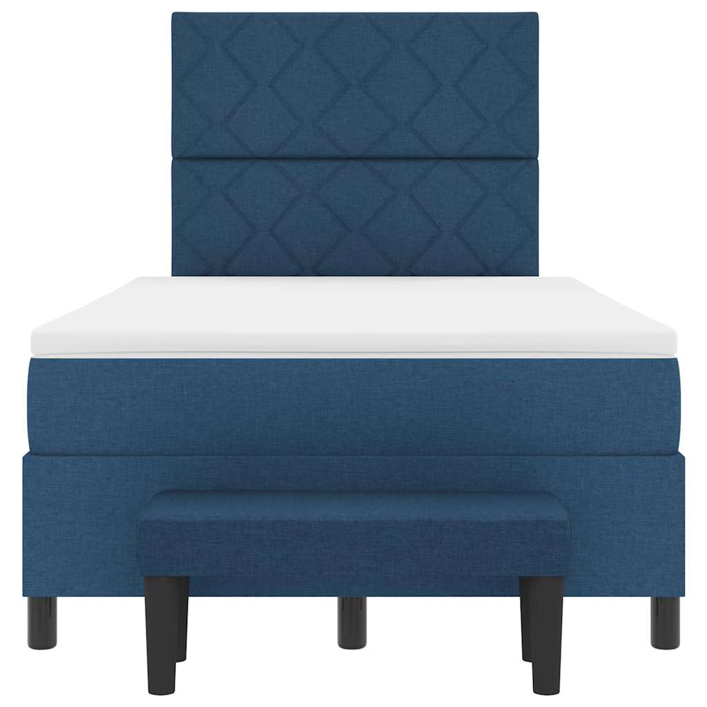 Lit à ressorts avec matelas Bleu 120 x 200 cm tissu - XIOS