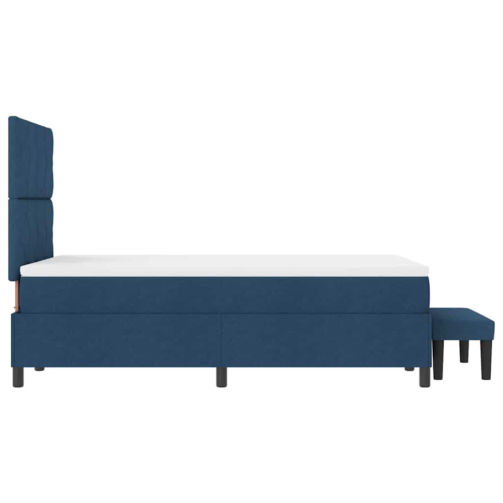 Lit à ressorts avec matelas Bleu 120 x 200 cm tissu - XIOS