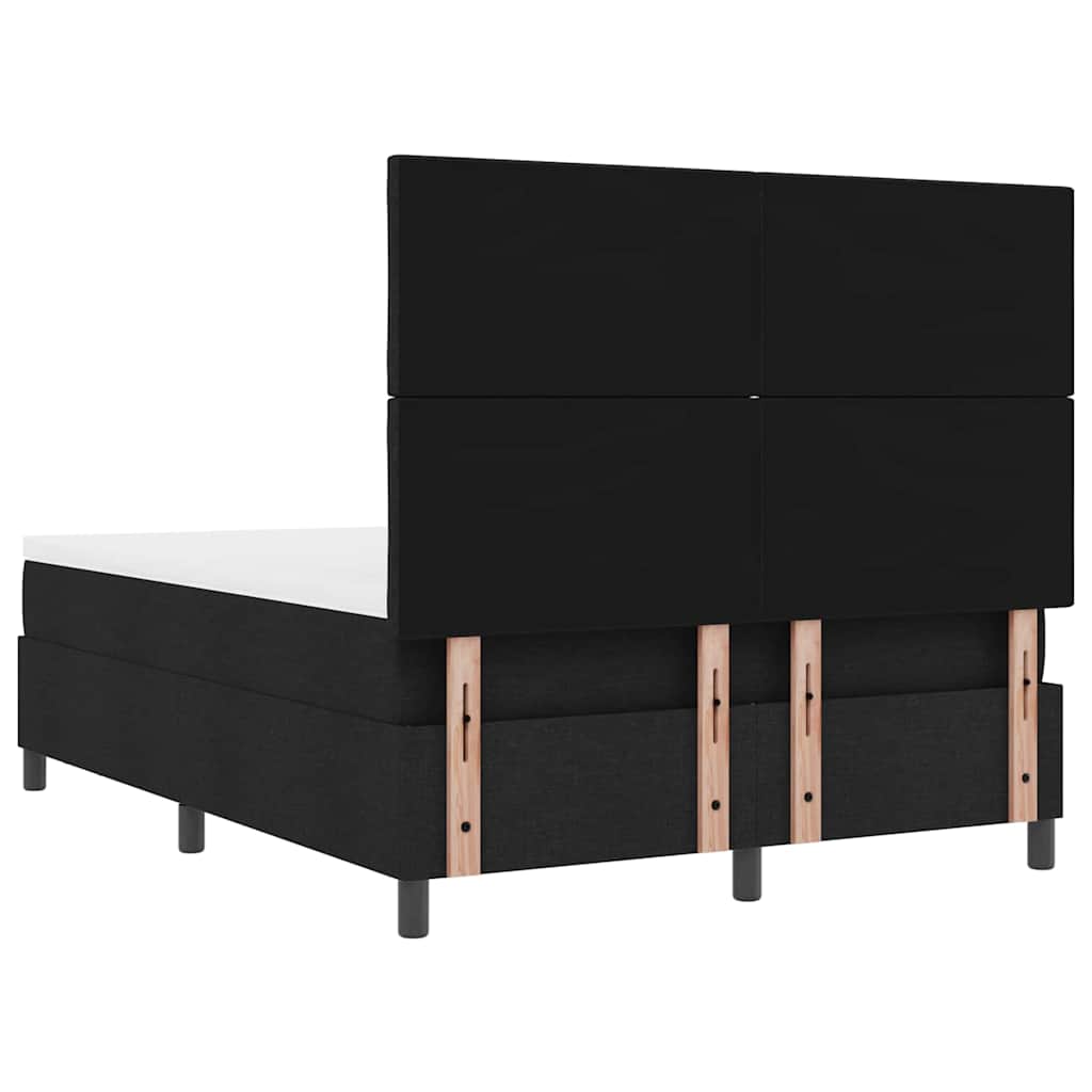 Lit à ressorts avec matelas Noir 140 x 190 cm tissu - XIOS