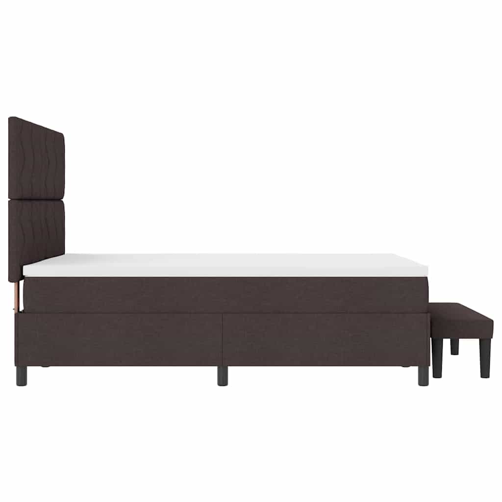 Lit à ressorts avec matelas Marron foncé 160 x 200 cm tissu - XIOS