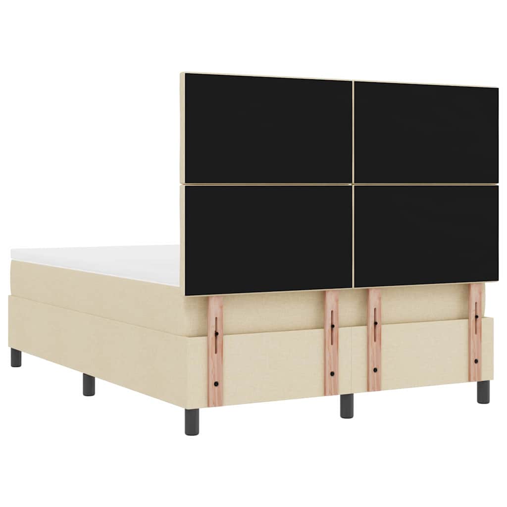 Lit à ressorts avec matelas Crème 160 x 200 cm tissu - XIOS