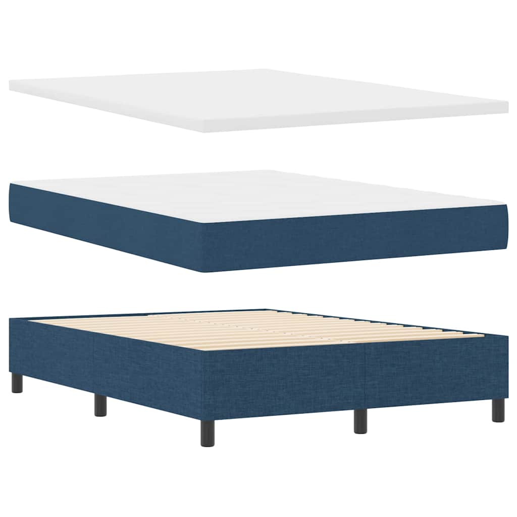 Lit à ressorts avec matelas Bleu 160 x 200 cm tissu - XIOS