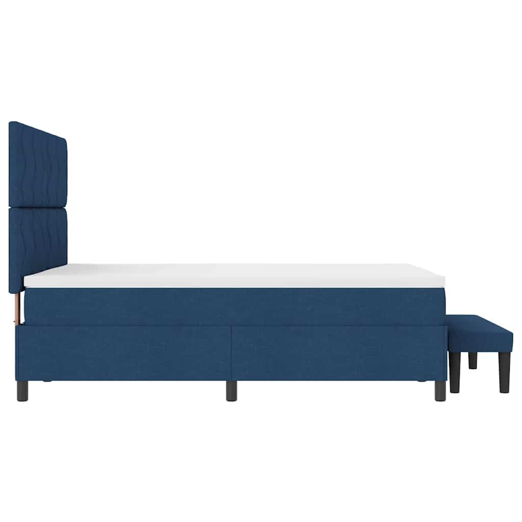 Lit à ressorts avec matelas Bleu 160 x 200 cm tissu - XIOS