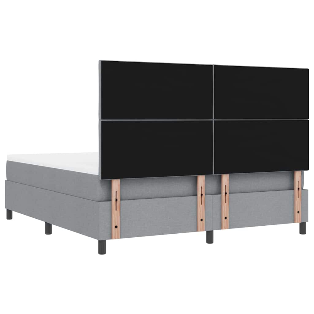 Lit à ressorts avec matelas Gris clair 180 x 200 cm tissu - XIOS